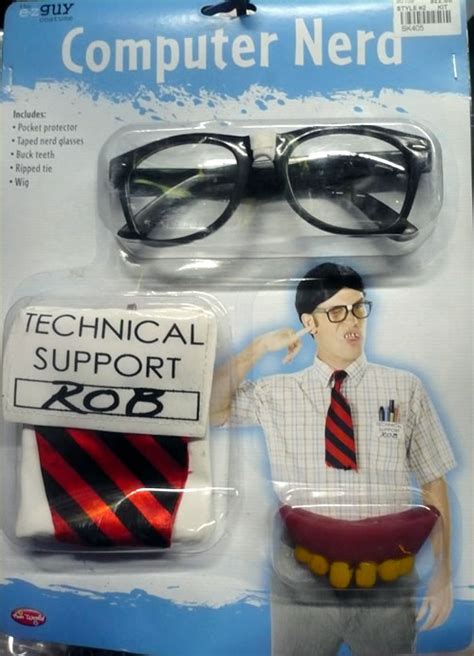 Nerd Costume Kit Featuring Glasses Dilbert Style Tie Tech Support
