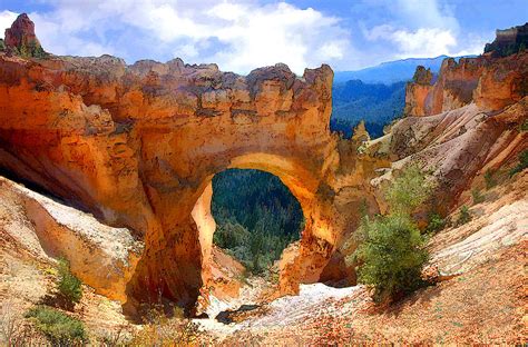 Natural Bridge Arch In Bryce Canyon National Park Painting By Elaine