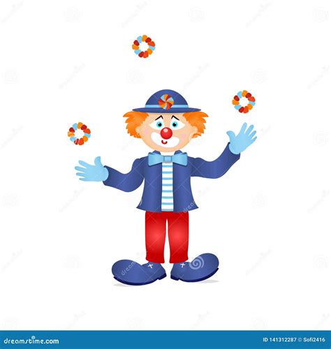 Colorful Clown Circus Costume Character Stock Vector Illustration Of