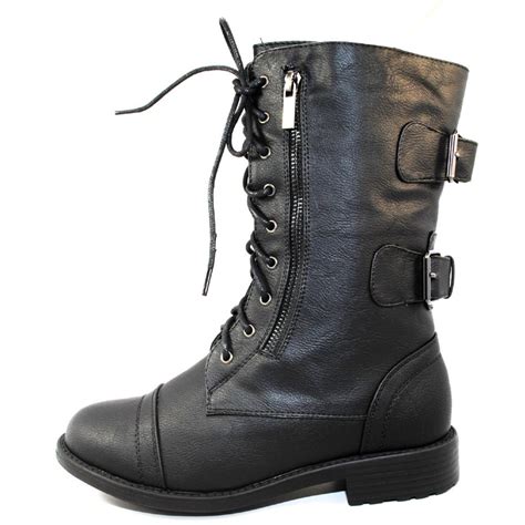 Anya 1 Womens Military Lace Up Mid Calf Combat Depop