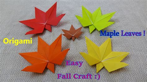 Origami Maple Leaves Easy Fall Craft Tutorial Autumn Leaves Step
