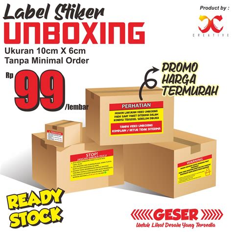 Jual Stiker Peringatan Unboxing Sticker Label Pengiriman Olshop Video