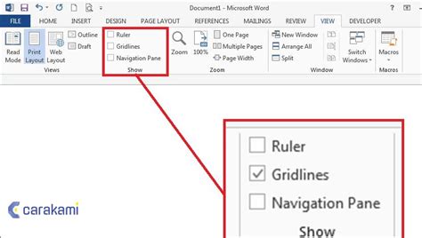 Cara Menampilkan Gridlines Dokumen Microsoft Word