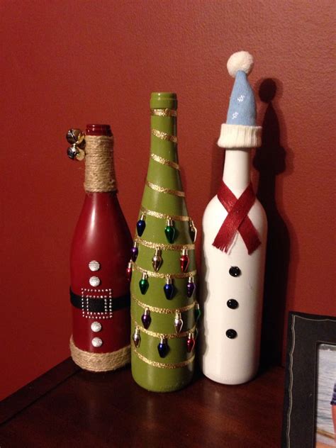 Christmas Wine Bottle Craft Christmas Diy Pinterest