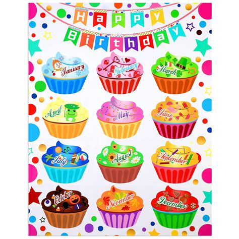 Buy Classroom Birthday Chart Happy Birthday Cupcakes Classroom Chart