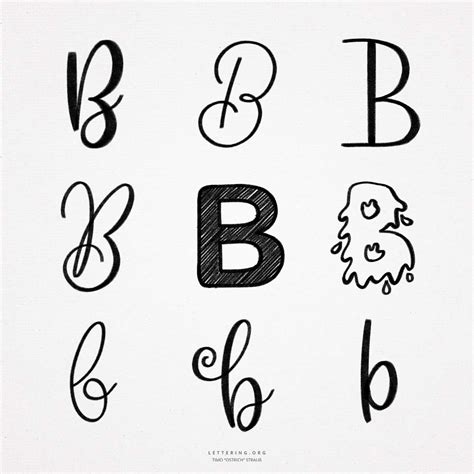 Hand Lettering B 9 Ways To Draw A B