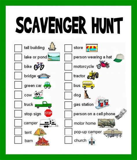 Car ride road trip scavenger hunt printable. 5 Super Fun Scavenger Hunt Ideas | Road trip hacks, Road ...