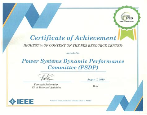 Committee Awards - Power System Dynamic Performance Committee