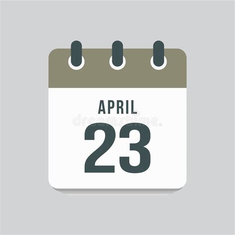 April 23 23th Day Of The Month Calendar Date Stock Illustration