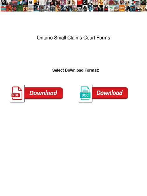 Fillable Online Ontario Small Claims Court Forms Ontario Small Claims