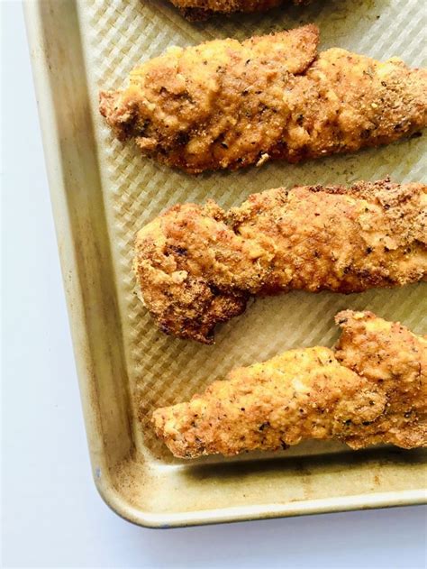 Dip chicken in butter mixture, then in crumb mixture, patting to help coating adhere. Healthy Chicken Tenders - Air Fryer or Oven | Recipe in ...