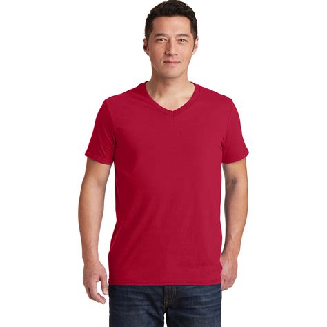Gildan 64v00 Softstyle V Neck T Shirt Cherry Red