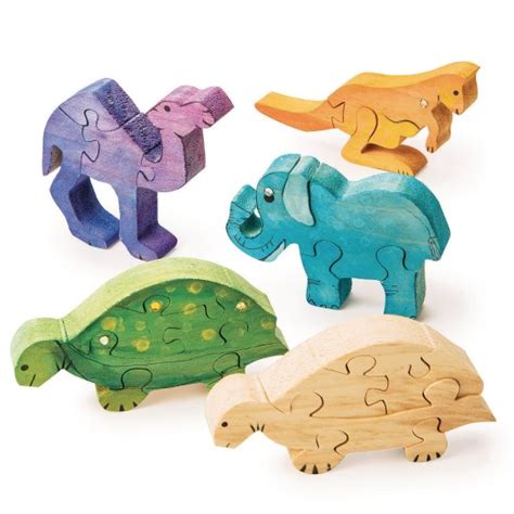 Buy Unfinished Wooden Animal Puzzles Safari Animals Pack Of 12 At S