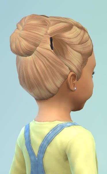Sims 4 Hairs ~ Birksches Sims Blog Hair Bun With Clips For Toddlers