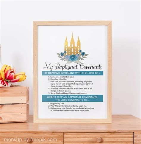 Lds My Baptismal Covenants Promise Printable T Idea Lds