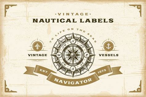 Vintage Nautical Labels Set By Iatsun On Envato Elements Nautical