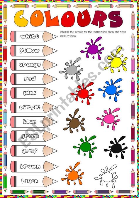 Colours Esl Worksheet By Mada