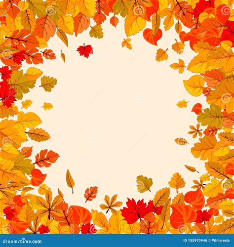 Autumn Leaves Fall Isolated Background Golden Autumn Poster Template