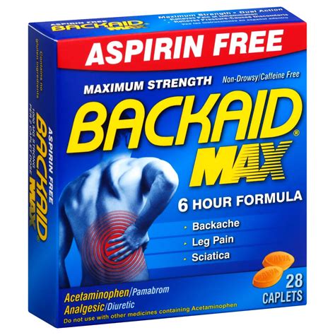 Backaid Max Aspirin Free Muscle Pain Relief Tablets Shop Pain
