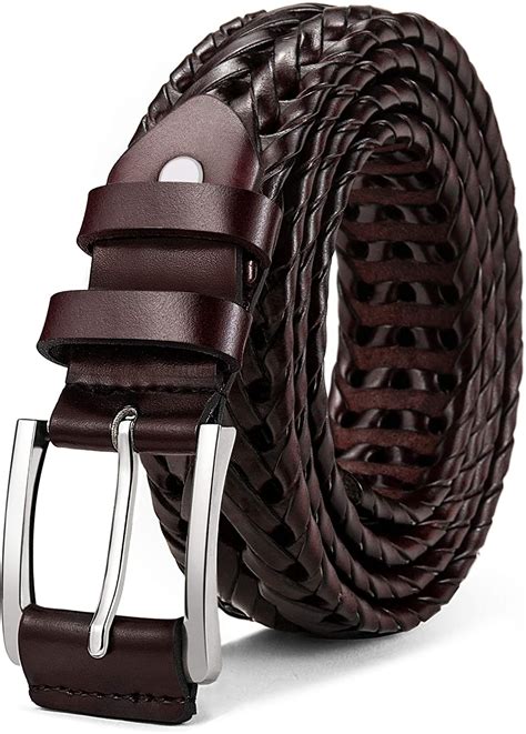 Mens Belts,Bulliant Leather Woven Braided Belts for Men Casual Jeans ...
