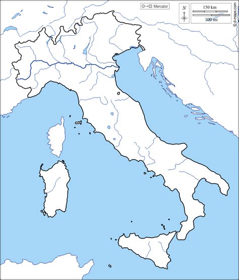 Cartina Geografica Italia Bianca Cartina