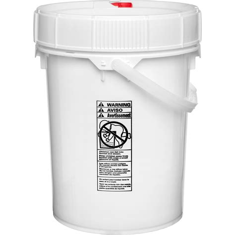 5 Gallon White Plastic Pail W Lid And Plastic Handle Threaded Opening