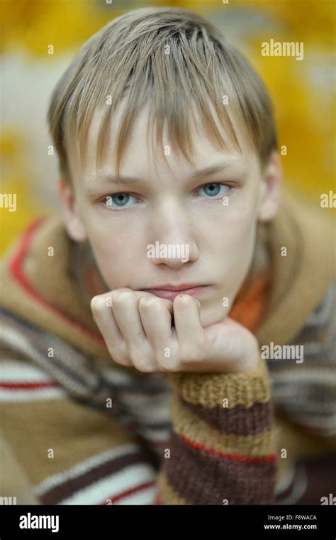 Little Sad Boy Stock Photo Alamy