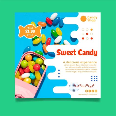 Free Vector Candy Shop Flyer Template