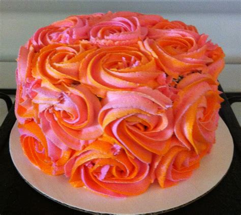 Pink And Orange Rosette Cake Halloween 1st Birthdays Pumpkin 1st
