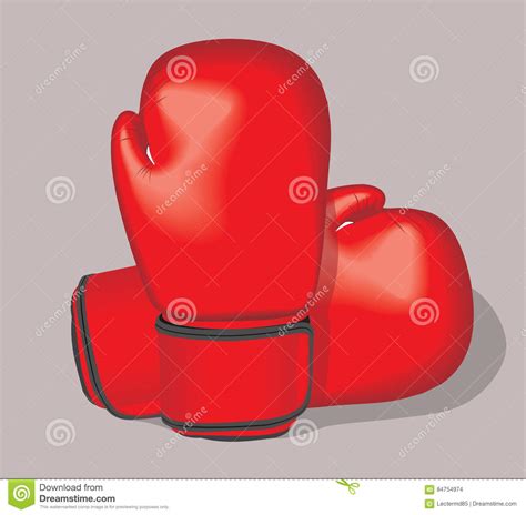 Red Vector Boxing Gloves Realistic Illustration Stock Vector