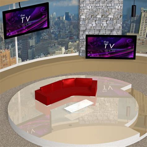 Daytime Tv Talk Show Set 3d Model Rigged Cgtrader
