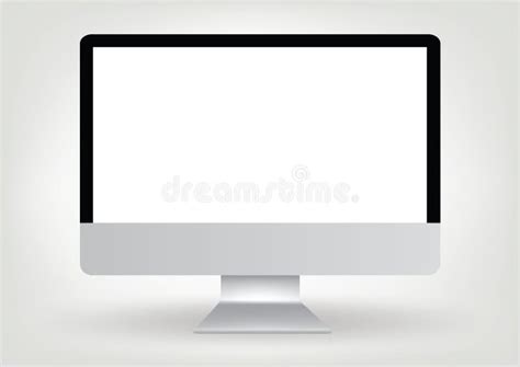 Modern Desktop Computer Screen With Blank Display On A Gray Back Stock