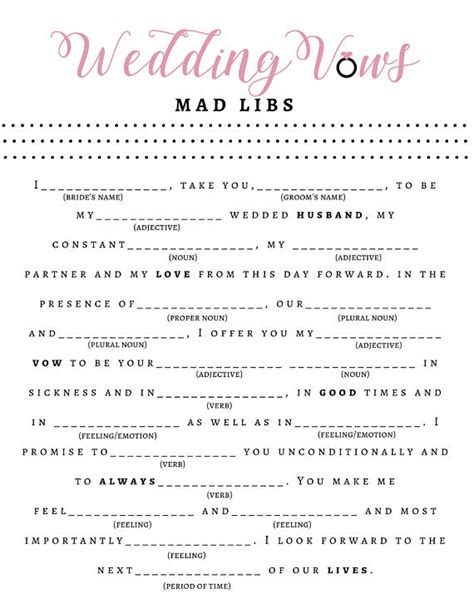 You can take prints of these worksheets either of all the collection or any individual to play madlibs. 18 Fun Wedding Mad Libs | KittyBabyLove.com