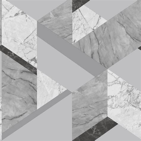 Fine Decor Marblesque Geometric Wallpaper Grey Fd42302