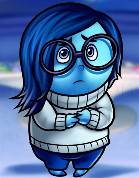 How To Draw Sadness From Inside Out Step By Step Drawing Guide By