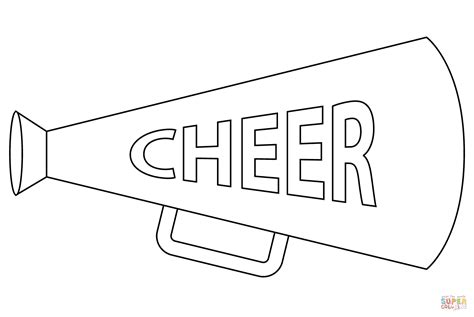 Megaphone Cheer Outline Printable Clipart Drawing Cheerleading Coloring