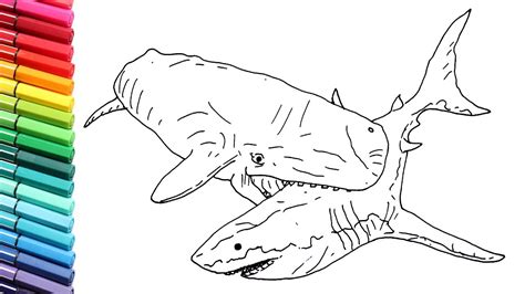 Megalodon Mosasaurus Coloring Page