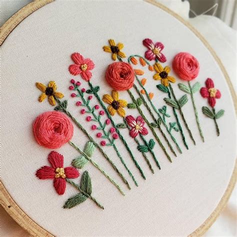 Diy Hand Embroidery Pattern Pdf Hand Embroidered Flower Etsy