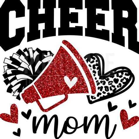 Cheer Mom Red Megaphone Svg • Cheerleader T Shirt Design Svg Cut Files