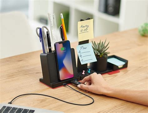 Stealtho Transforming Desk Organizer With Wireless Charger Usb Hub
