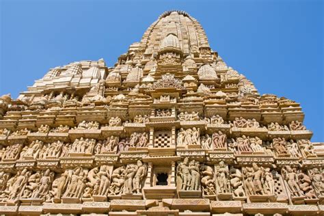 Templo Er Tico En Khajuraho Madhya Pradesh La India Foto De Archivo