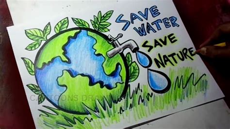 Paling Keren Earth Save Water Poster Drawing Easy Images Miss B Writes