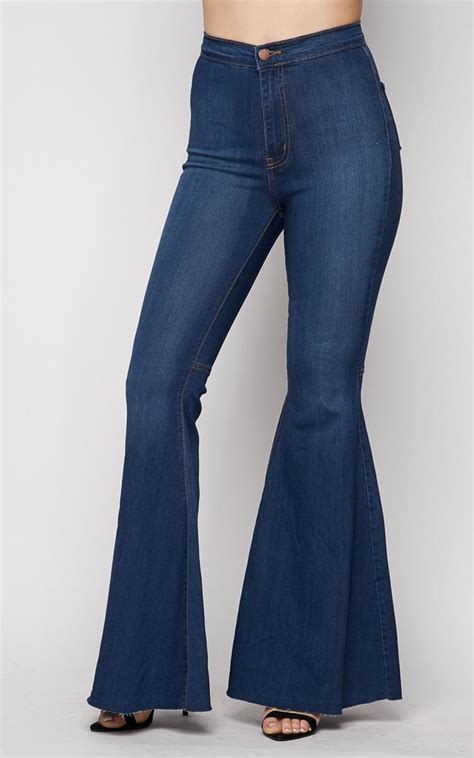 Vibrant Super Flare Bell Bottom Jeans In Medium Wash 1 3xl