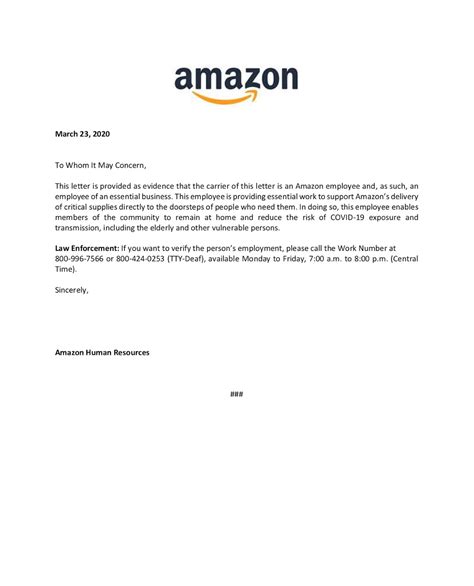 Amazon Gave Workers A Letter To Prove They Are Doing An “essential” Job