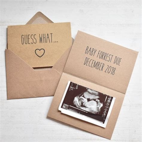 Guess What Personalized Pregnant Card Pregnancy Reveal Card Surprise Pregnancy Announcement Card