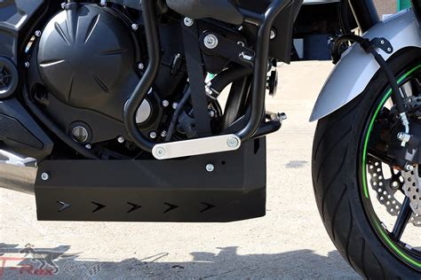 This guard may provide limited leg and cosmetic vehicle protection under unique circumstances, i.e. T-Rex Racing 2015 - 2018 Kawasaki Versys 650 Engine Guard ...