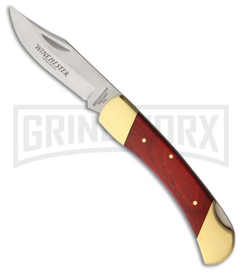 Winchester Lockback Wood Pocket Knife Mirror Plain Grindworx