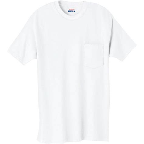 White Hanes Beefy T 100 Cotton Pocketed T Shirt Custom Pocket T Shirts