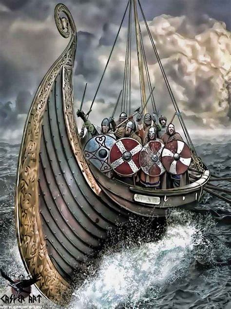 Vikings On A Longship Vikings Norse Viking Art