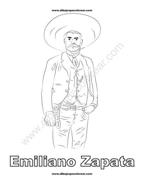 Emiliano Zapata Dibujo Para Colorear